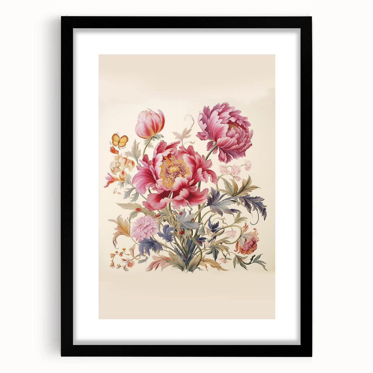 Vintage Botanical Art Prints: Elegant Floral Bouquet