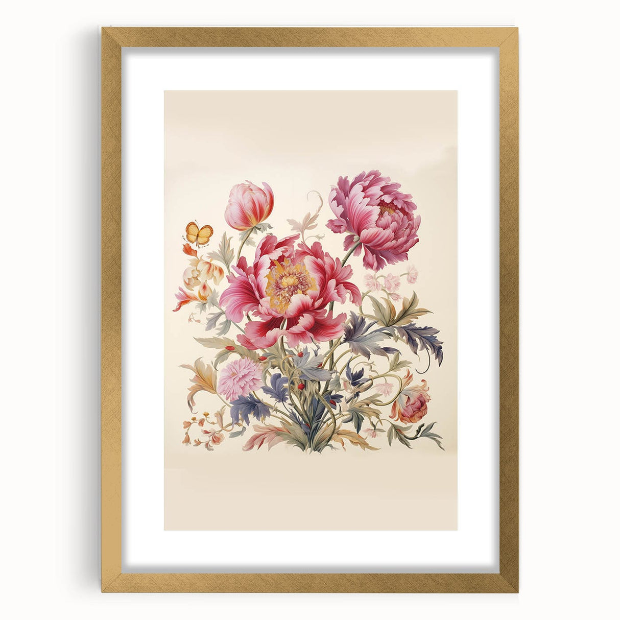 Vintage Botanical Art Prints: Elegant Floral Bouquet