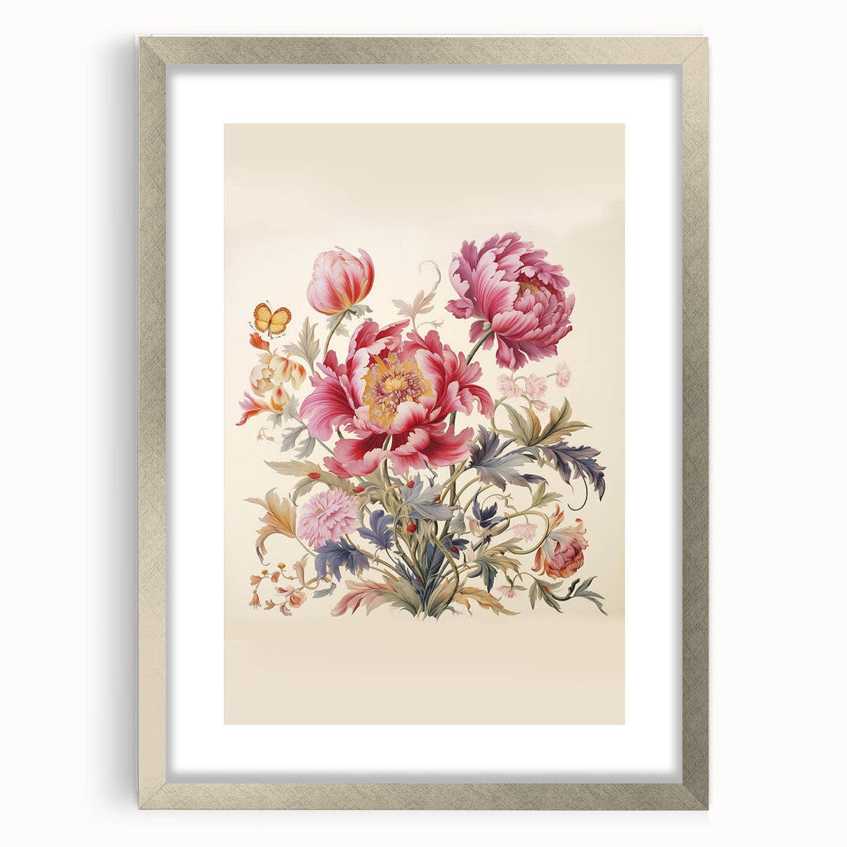 Vintage Botanical Art Prints: Elegant Floral Bouquet