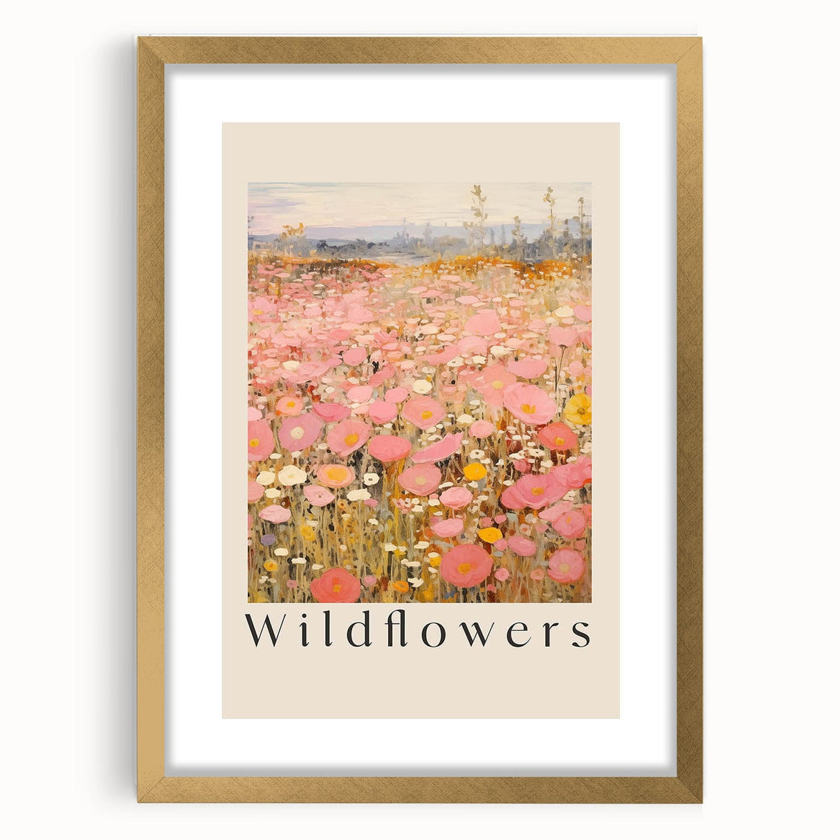 Vintage Botanical Art Prints: Soft Wildflower Field