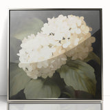 Vintage Botanical Art Print: White Hydrangea Flower Illustration