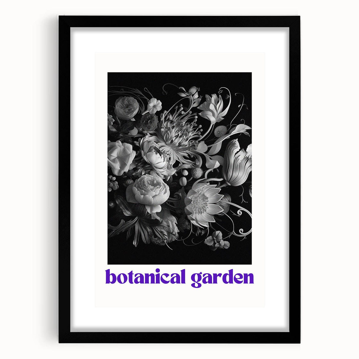 Vintage Botanical Art Prints: Monochrome Botanical Garden