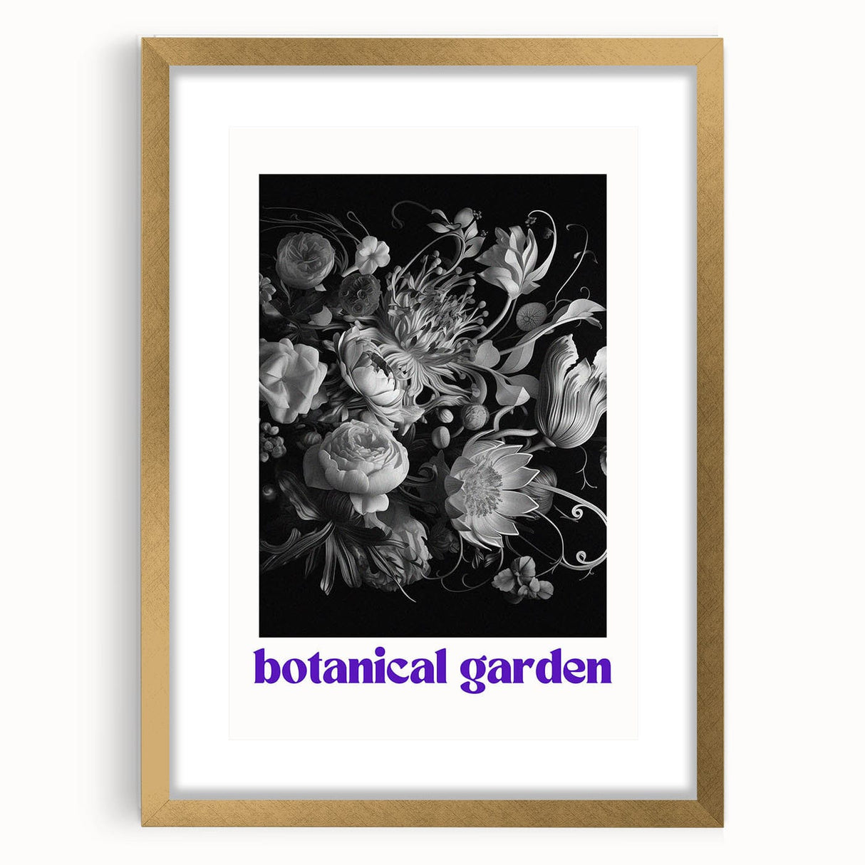 Vintage Botanical Art Prints: Monochrome Botanical Garden