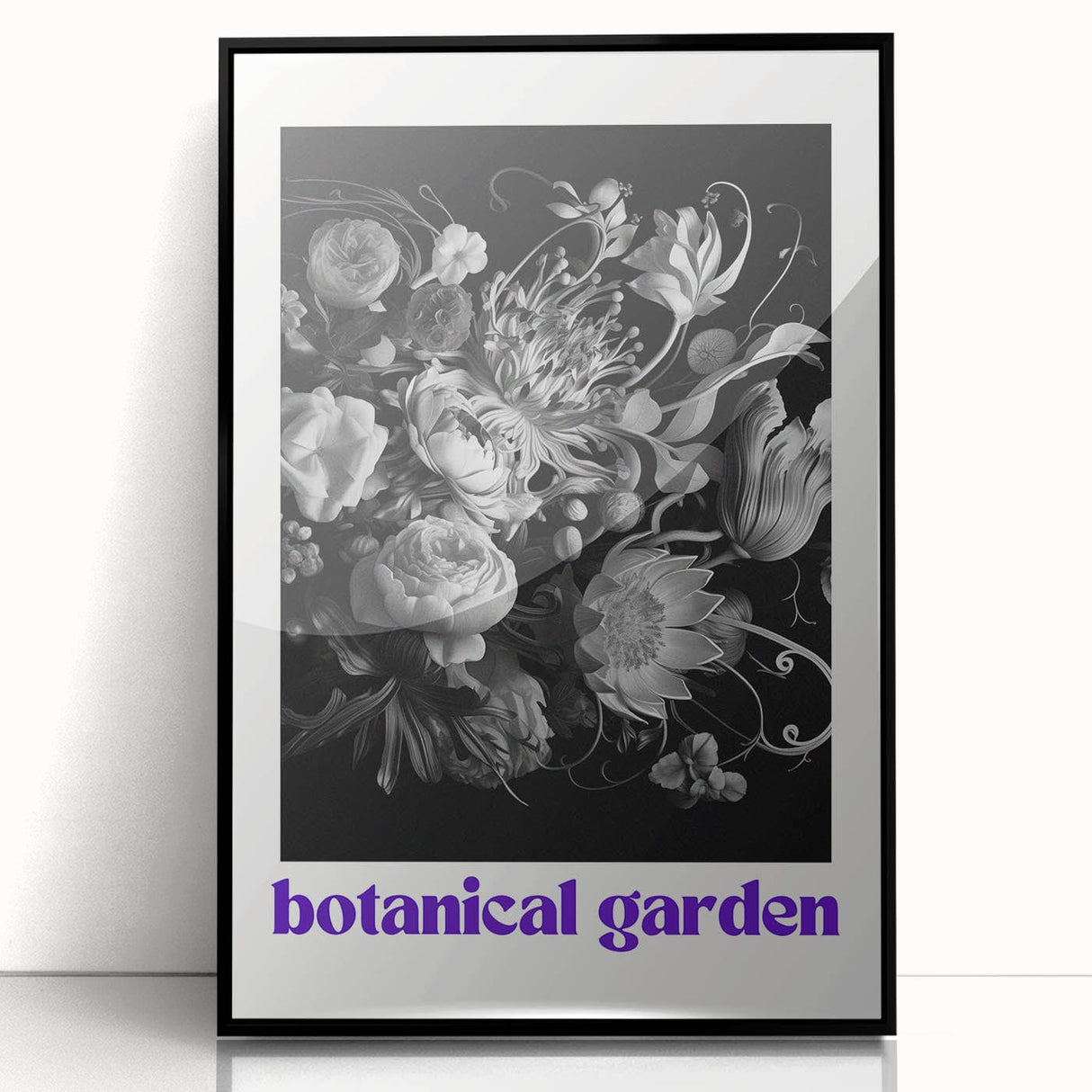 Vintage Botanical Art Prints: Monochrome Botanical Garden