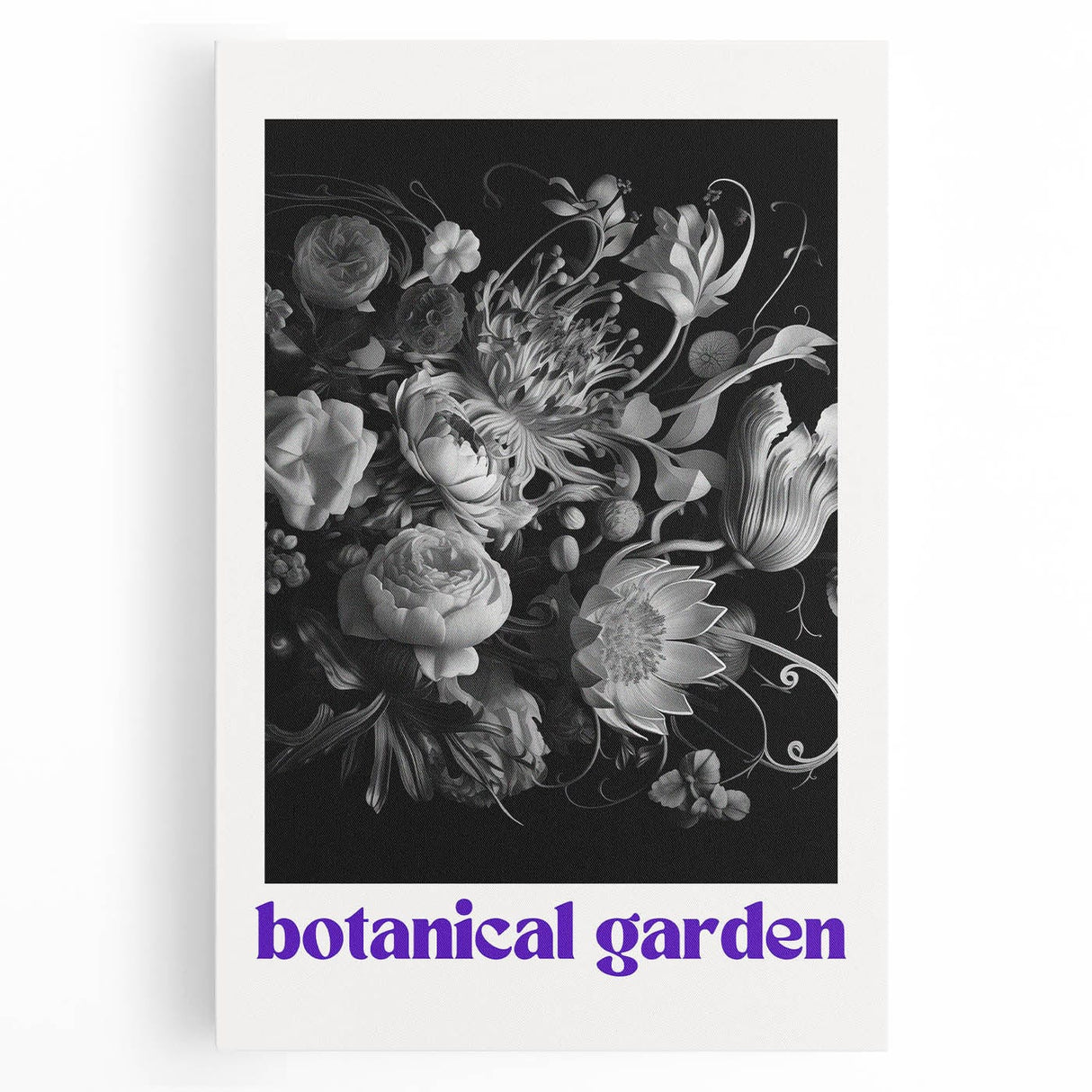 Vintage Botanical Art Prints: Monochrome Botanical Garden