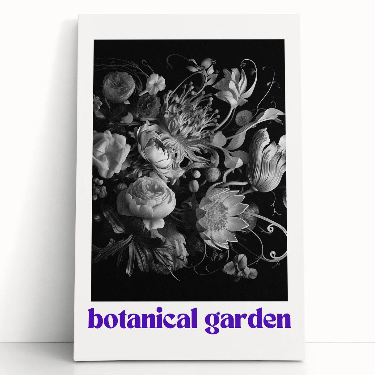 Vintage Botanical Art Prints: Monochrome Botanical Garden