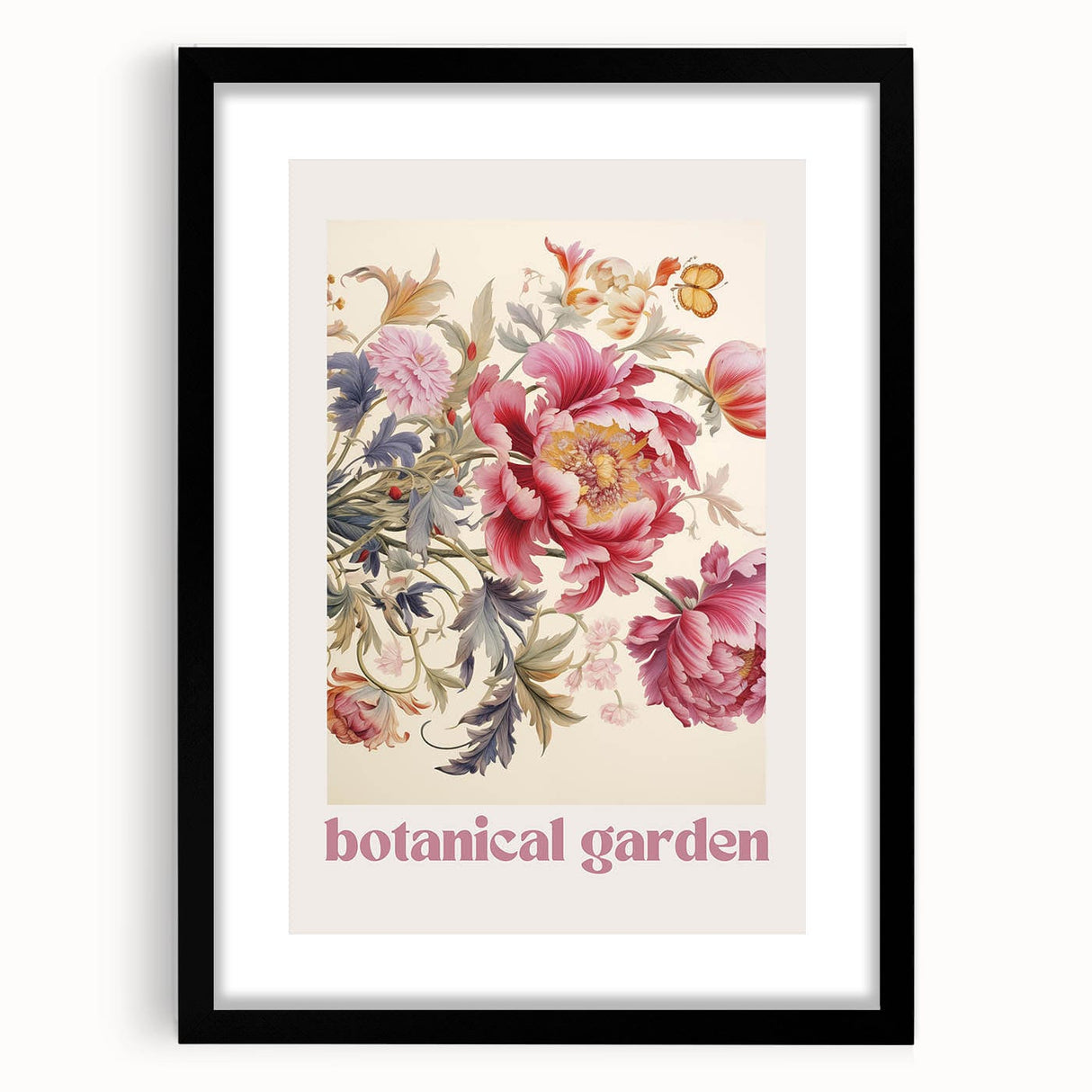 Vintage Botanical Art Prints: Peony Botanical Garden