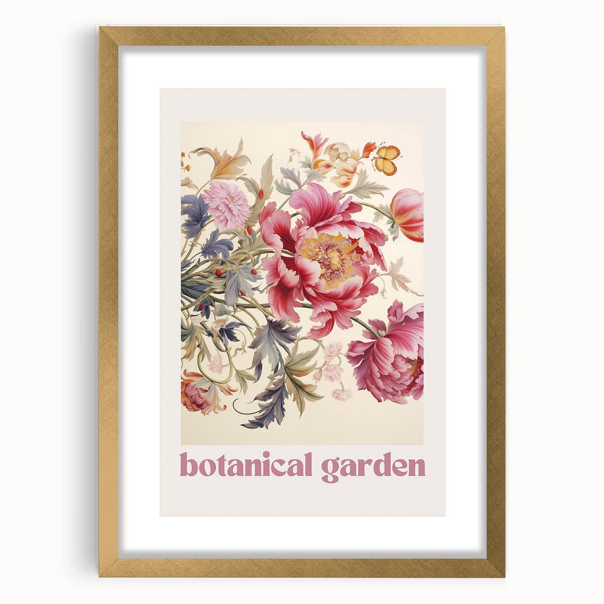 Vintage Botanical Art Prints: Peony Botanical Garden