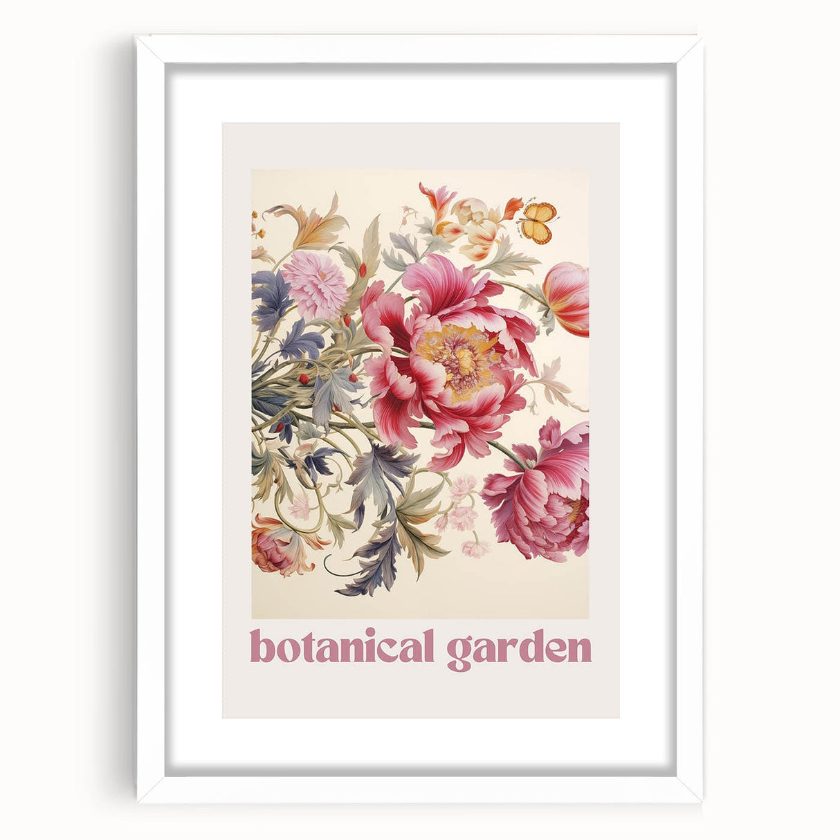 Vintage Botanical Art Prints: Peony Botanical Garden