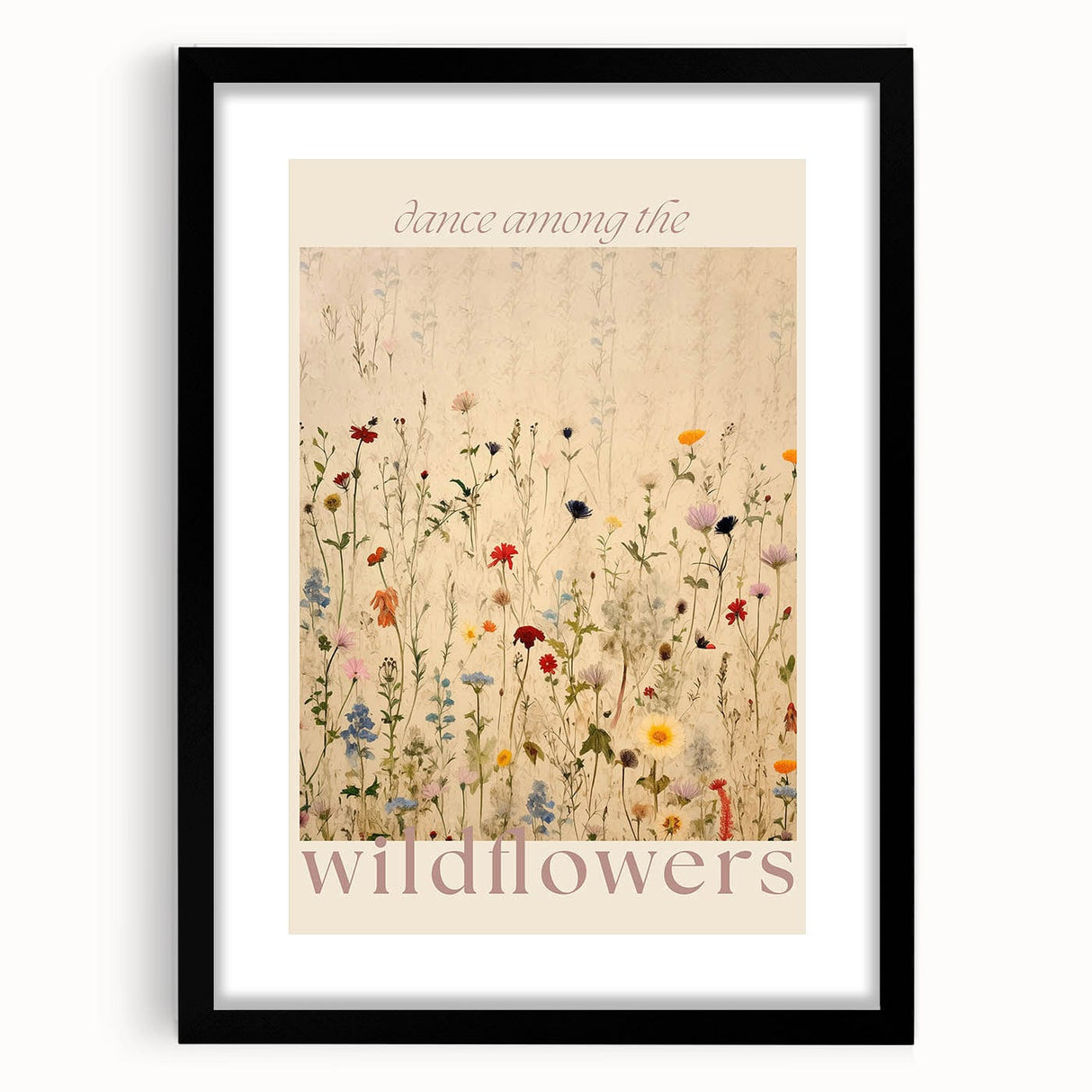 Vintage Botanical Art Prints: Soft Wildflower Dance