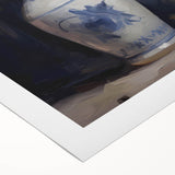 Vintage Botanical Art Prints: Roses in Blue Vase