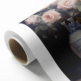 Vintage Botanical Art Prints: Roses in Blue Vase