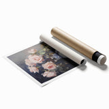 Vintage Botanical Art Prints: Roses in Blue Vase