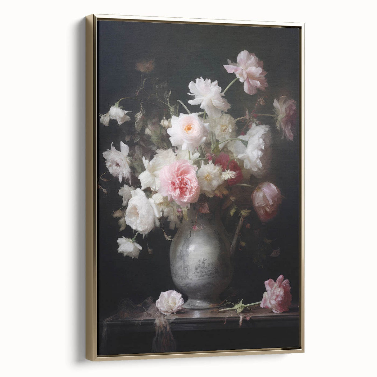 Vintage Botanical Art Prints: Romantic Floral Vase