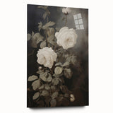 Vintage Botanical Art Prints: White Roses in Bloom