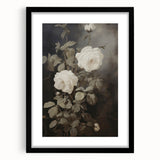 Vintage Botanical Art Prints: White Roses in Bloom