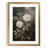 Vintage Botanical Art Prints: White Roses in Bloom