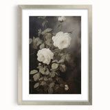 Vintage Botanical Art Prints: White Roses in Bloom