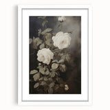 Vintage Botanical Art Prints: White Roses in Bloom