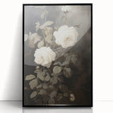 Vintage Botanical Art Prints: White Roses in Bloom