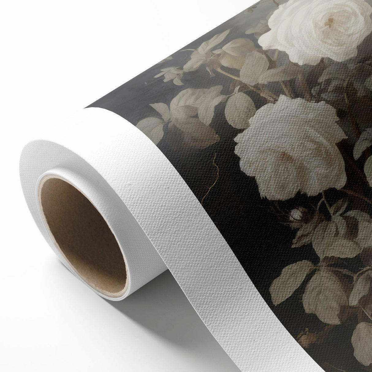 Vintage Botanical Art Prints: White Roses in Bloom