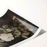 Vintage Botanical Art Prints: White Roses in Bloom