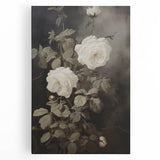 Vintage Botanical Art Prints: White Roses in Bloom
