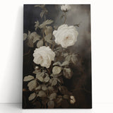 Vintage Botanical Art Prints: White Roses in Bloom