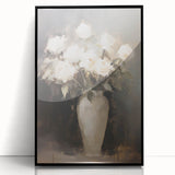 Vintage Botanical Art Prints: White Roses in Vase