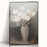 Vintage Botanical Art Prints: White Roses in Vase