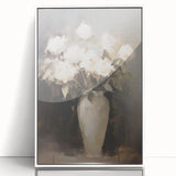Vintage Botanical Art Prints: White Roses in Vase