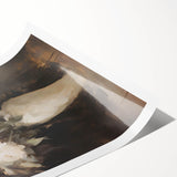 Vintage Botanical Art Prints: White Roses in Vase