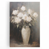 Vintage Botanical Art Prints: White Roses in Vase