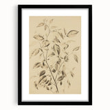 Vintage Botanical Art Prints: Soft Leaves in Beige