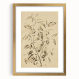 Vintage Botanical Art Prints: Soft Leaves in Beige