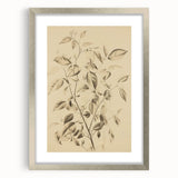 Vintage Botanical Art Prints: Soft Leaves in Beige