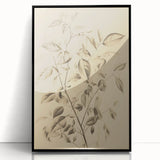 Vintage Botanical Art Prints: Soft Leaves in Beige