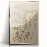 Vintage Botanical Art Prints: Soft Leaves in Beige