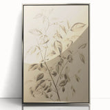 Vintage Botanical Art Prints: Soft Leaves in Beige