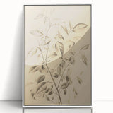 Vintage Botanical Art Prints: Soft Leaves in Beige
