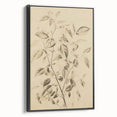 Vintage Botanical Art Prints: Soft Leaves in Beige