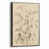 Vintage Botanical Art Prints: Soft Leaves in Beige