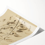 Vintage Botanical Art Prints: Soft Leaves in Beige