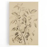 Vintage Botanical Art Prints: Soft Leaves in Beige