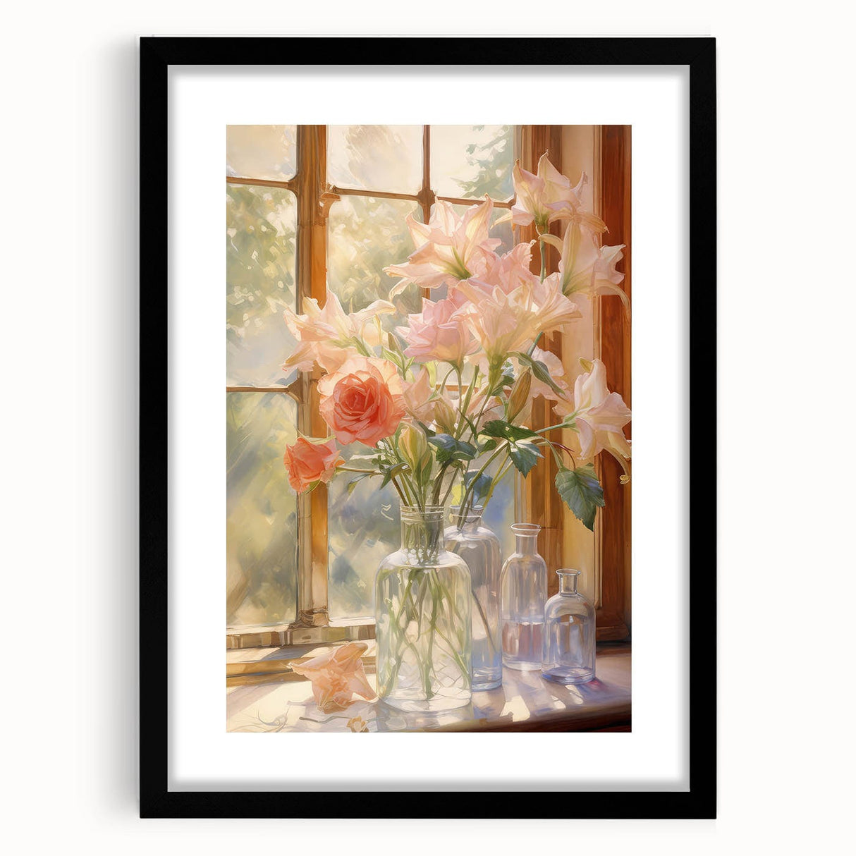 Vintage Botanical Art Prints: Flowers in the Window