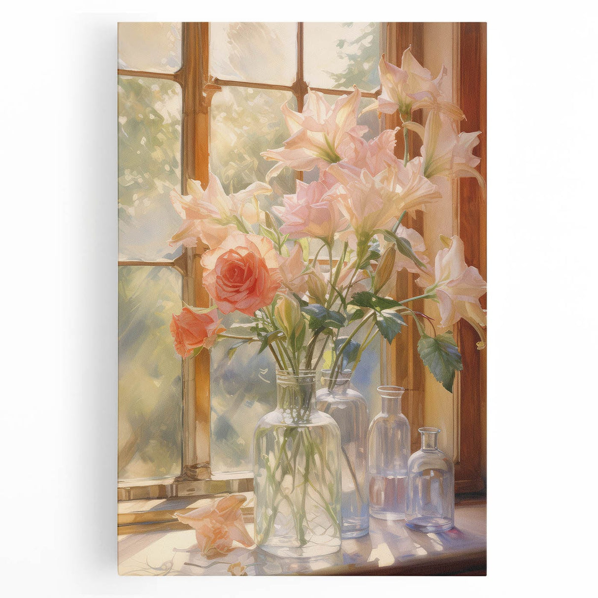 Vintage Botanical Art Prints: Flowers in the Window