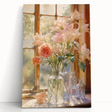 Vintage Botanical Art Prints: Flowers in the Window