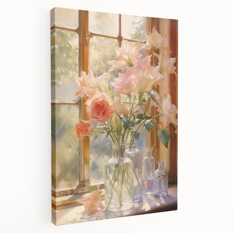 Vintage Botanical Art Prints: Flowers in the Window