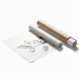 Vintage Botanical Art Print: Fiddle Leaf Plant in Black & White