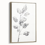 Vintage Botanical Art Print: Fiddle Leaf Plant in Black & White